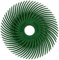 Dedeco Sunburst Radial Bristle Discs 12-Pack - 2" Curved - 3/8" Arbor - Dark-Green 50 Grit (Extra-Coarse) - Aluminum Oxide for Polishing & Finishing
