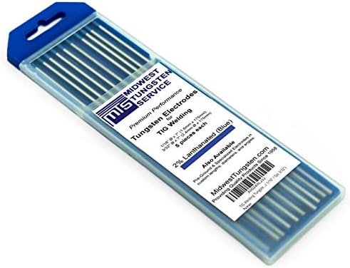 Midwest Tungsten Service TIG Welding Tungsten Electrodes 10-Pack (Blue - 2% Lanthanated (WL20/EWLa-2), 5pc 1/16" & 5pc 3/32")