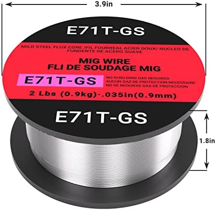 Gasless Flux Core Mig Wire, Mild Steel E71TGS .035-Diameter, 2-Pound Spool (0.035-Inch 2LB * 3PACK)