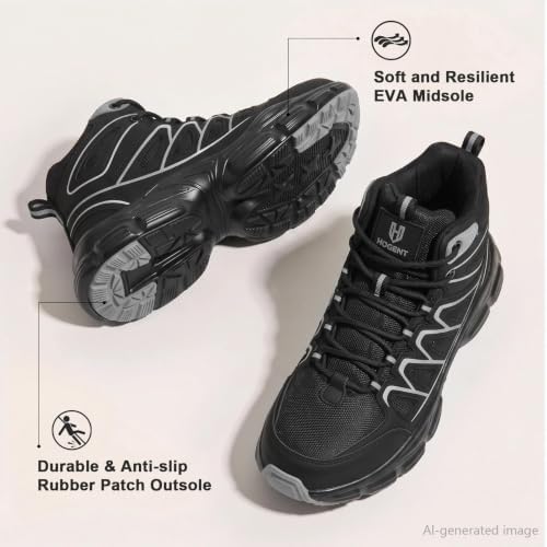 Hogent Steel Toe Shoes for Men Women - Non Slip & Lightweight Work Shoes