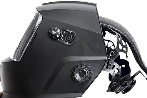 PAPR with Electronic Welding Helmet – True Color Auto Darkening, 5 Arc Sensors, Large Viewing Area, Professional Welding Helmet