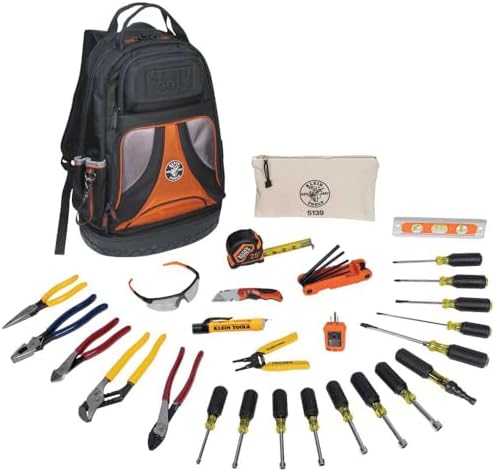Klein Tools 80028 Hand Tools Kit includes Pliers, Screwdrivers, Nut Drivers, Backpack & D213-9NE Pliers, 9-Inch Side Cutters, High Leverage Linesman Pliers Cut Copper