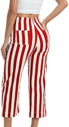 Wide Leg Jeans for Women Trendy High Waisted Flare Jeans Cropped Pants Stretchy Baggy