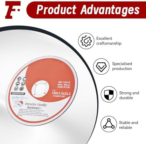 25 Pack 6"x.045"x7/8" Cut-Off Wheel - Metal & Stainless Steel Cutting Discs