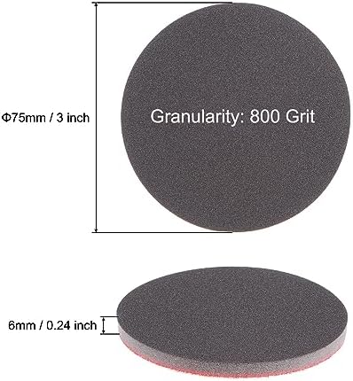 uxcell 50pcs 800 Grit Sanding Sponge 3 Inch Hook and Loop Sponge Sanding Disc Wet/Dry for Car Wood Drywall Metal