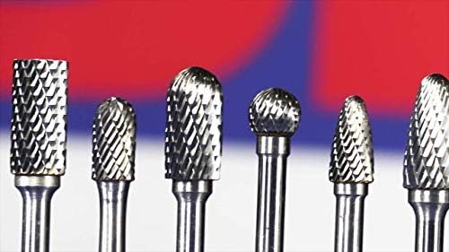 Drill America SG-1 Carbide Burr/Rotary File Tree Pointed-End Double Cut for Die Grinder 1/4" Dia. x 5/8" Cut Length with 1/4" Shank and 2" Overall Length, DUL Series