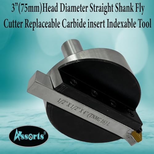 3-Inch Fly Cutter with 75 mm Head Diameter for Milling and Lathe Machines, Indexable Flycutter with Replaceable Carbide Insert for Precision Metalworking Applications and Smooth Cutting Output