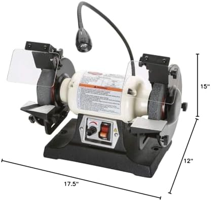 Shop Fox W1839 Variable-Speed Grinder with Work Light, 6"