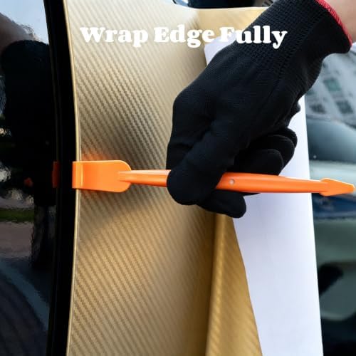 CARTINTS Complete Vehicle Vinyl Wrap Tools Kit Window Tint Tools Kit for Car Wraps with Yellow Micro Squeegee for Corner Full Wrapping, Felt Squeegee, Film Knife, Vinyl Wrap Gloves