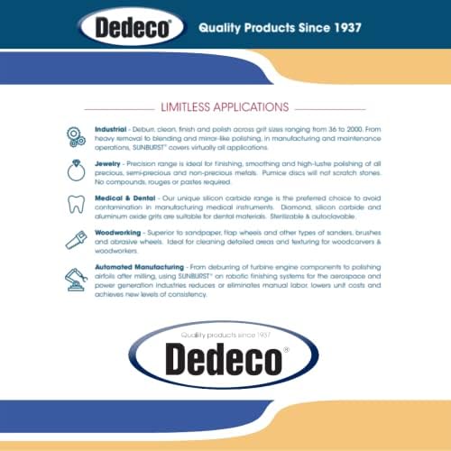 Dedeco Sunburst Radial Bristle Disc 1 Pack - 6 1/2" Curved - 1/2" Arbor - Peach 2500 Grit (Extra-Fine, 6 Micron) - Aluminum Oxide for Polishing & Finishing