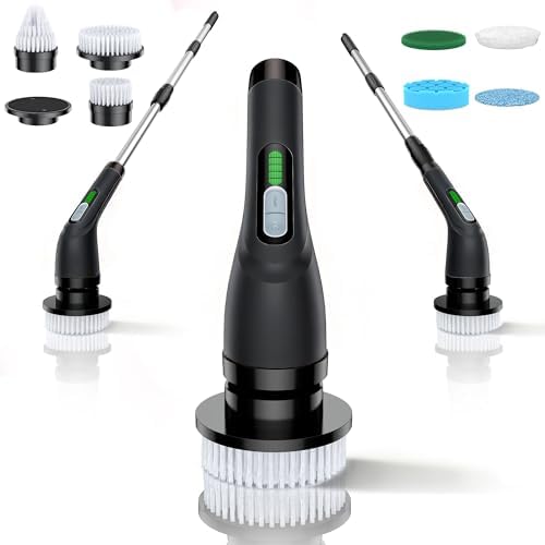Electric Spin Scrubber for Bathroom: Shower Cleaner Brush with Long Handle