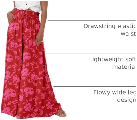 BTFBM Wide Leg Flowy Palazzo Pants for Women