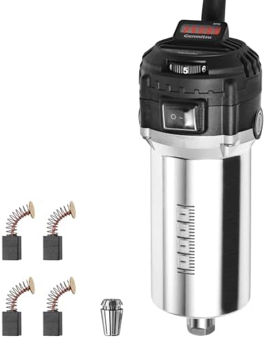 Genmitsu 710W CNC Compact Router 65mm Diameter, Spindle Motor with LCD Digital Display 6 Adjustable Speeds, 1/8” ER11 Collet, 4 Carbon Brushes, for CNC Milling Machine