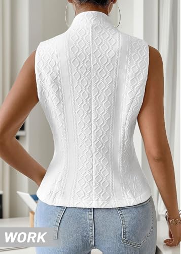 Mina Self Women's Sleeveless Sweater Vest,Knit Stretchy Dressy Casual Top