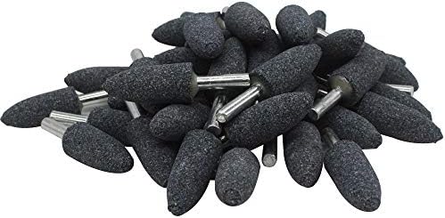 5Pc 1/4" Shank Brown Corundum Grinding Head Cone Shaped Grinding Wheel Abrasive Mounted Grinding Point Stone Rotary Tools Deburring Polishing -Diameter:16mm
