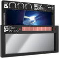 The Prince 1.0 | Shade 5-13 Adjustable Silver Auto Darkening Welding Lens | 2" x 4 1/4" x 0.33" | Adjusts From Shades 5-13 | Silver Front - Light Blue Weld View | Ridge Products Royal Series