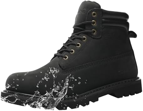 Work Boots for Men Soft Toe Waterproof Leather Workboots
