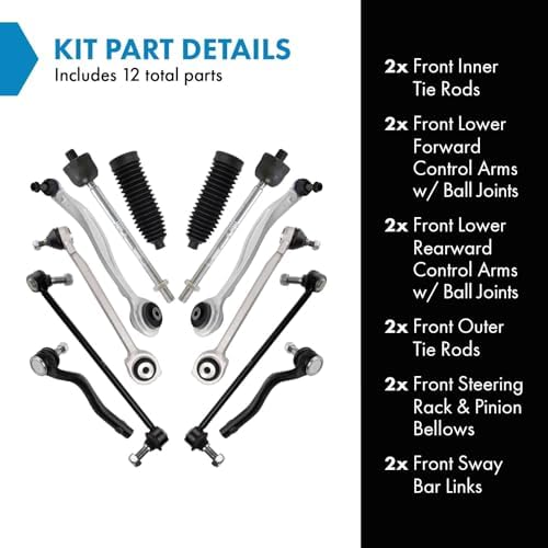 TRQ Front Steering & Suspension Kit Control Arm with Ball Joint Steering