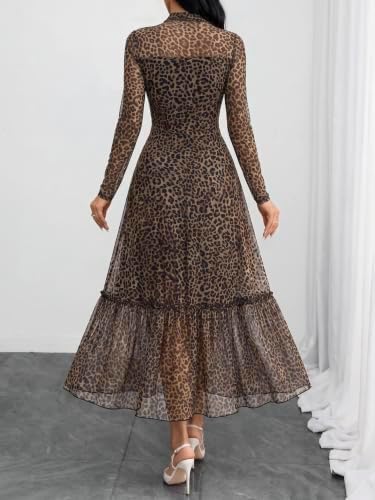 GothDark Polka dot Dress for Women Tie Neck Bow Ruffle Fall Vintage Dress