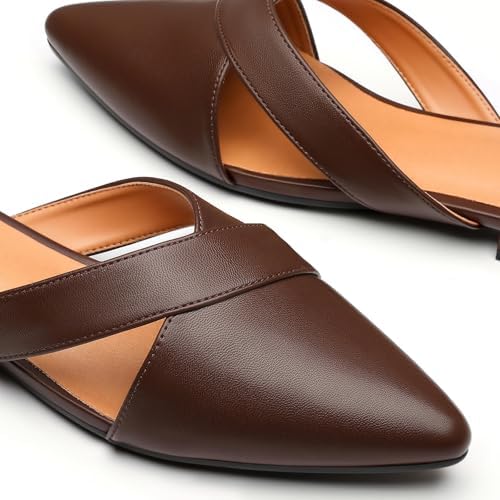 Rekayla Women's Mules Closed Pointed Toe Flats Backless Loafers Shoes for Women