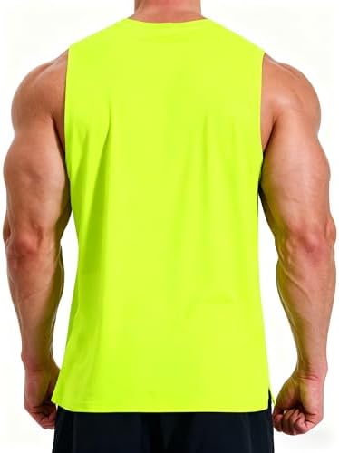 KPSUN Men's Quick Dry Workout Tank Top Summer Beach Shirt | UPF 50+ Sleeveless Gym Muscle Shirt with Hidden Pocket for Keys. Ideal for Gym Training, Outdoor Running, And Beach Workouts