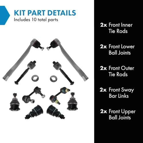 TRQ Front Steering & Suspension Kit Ball Joint Sway Bar Stabilizer Link Tie