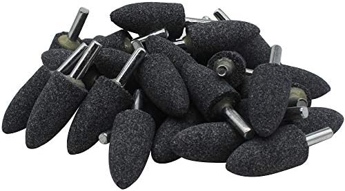20Pc 1/4" Shank Brown Corundum Grinding Head Cone Shaped Grinding Wheel Abrasive Mounted Grinding Point Stone Rotary Tools Deburring Polishing - Diameter:20mm