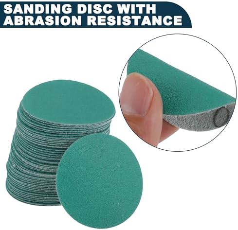 Car Sanding Discs 2inch 150 Grit Abrasion Resistance | Round Hook and Loop Sandpaper Green 50 Pcs