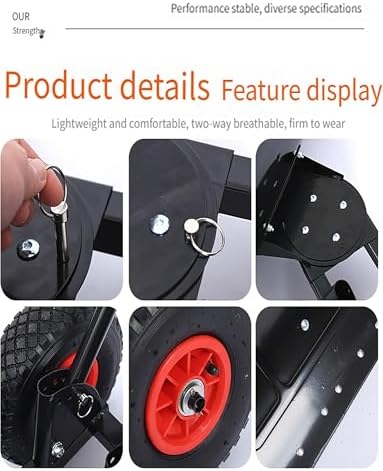 Snow Pusher with Wheels, Adjustable Handle-Angle Steel Blade for Driveway, Walkway, Patio Snow Removal - 5 Levels for Easy Clearing
