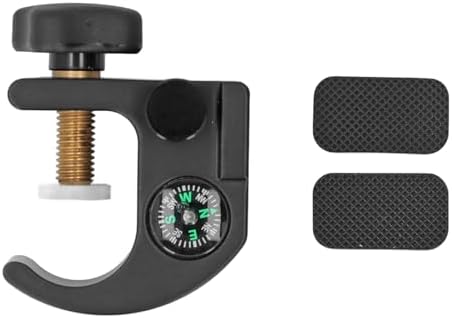 GPS RTK Pole Clamp Data Collector Holder, Adjustable Aluminum Alloy Bracket with Small Compass, Lightweight and Sturdy for Indoor Outdoor Use
