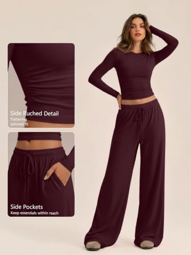 Trendy Queen Women's 2 Piece 2026 Fall Fashion Lounge Set with Pockets