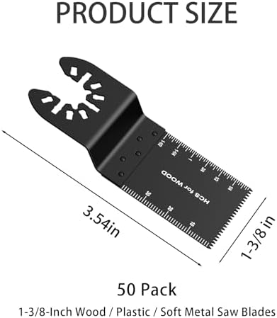 TrivdPro 50PCS Oscillating Saw Blades, Multitool Blades for Wood Plastics
