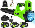 Leaf Blower Cordless 650CFM with 3x4.0Ah Battery & Fast Charger, Green