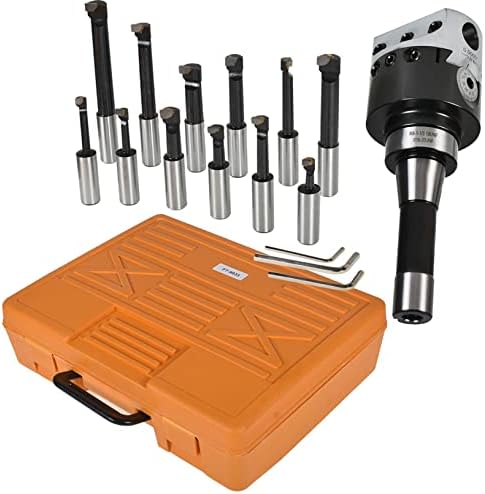 12-Pack 3In Boring Head R8 Shank 3/4In Carbide Boring Bar Set Milling
