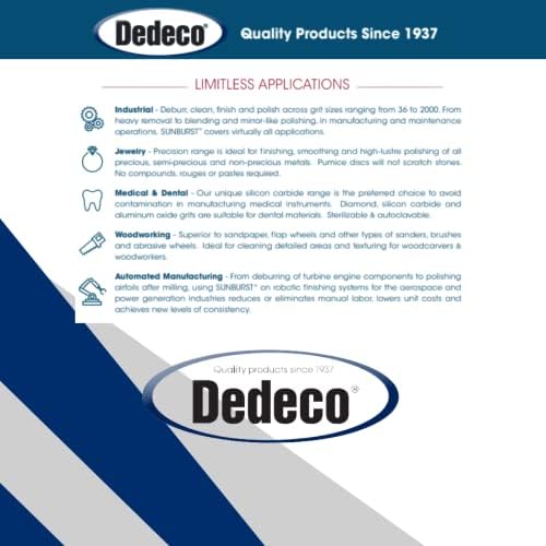 Dedeco Sunburst Radial Bristle Disc 1 Pack - 8" Straight - White 120 Grit (Medium) - Aluminum Oxide for Polishing & Finishing