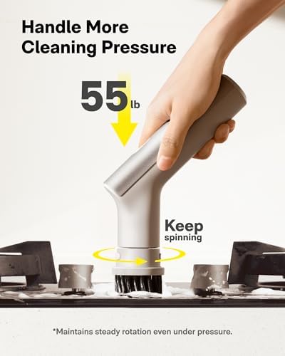 HOTO 9 Pcs Replacement Pads + HOTO Handheld Short-Handle Electric Spin Scrubber