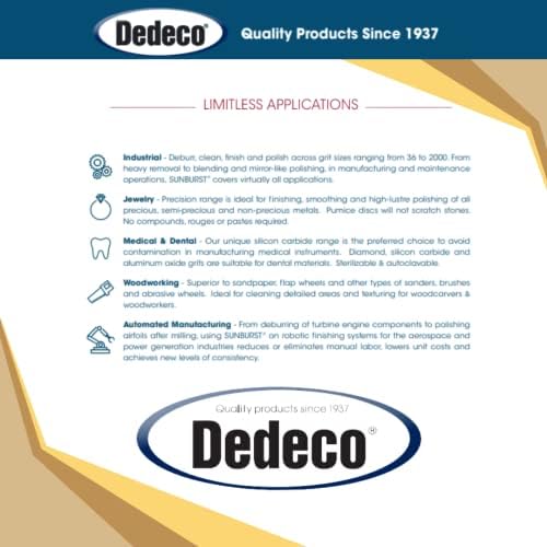 Dedeco Sunburst Radial Bristle Discs 12-Pack - 2" Curved - 3/8" Arbor - Peach 2500 Grit (Extra-Fine, 6 Micron) - Aluminum Oxide for Polishing & Finishing