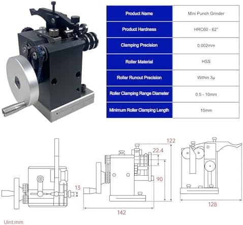 High Precision Vertex Mini Punch Grinding Machine Double slot Mini Punch Grinder High Precision Needle Grinding Machine for Milling Drilling Machine Clamping Accuracy 0.002mm
