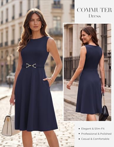 GRACE KARIN Work Business Midi Flowy Sleeveless Dresses for Women