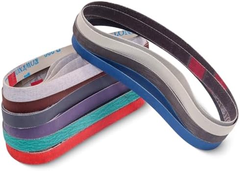 36 Pack 1/2 x 18 Inch Sanding Belts for Air Sander, Metal Polishing