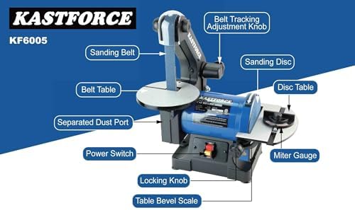 KF6005 Professional Belt Disc Sander, 1x30 inch & 5 inch