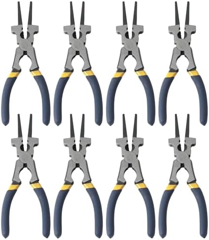 Professional 8" Weliding Pliers, Sharp MIG Pliers for Rust Resistant, Long Nose with Anti-slip Handle - Durable and Effecient (8pcs)