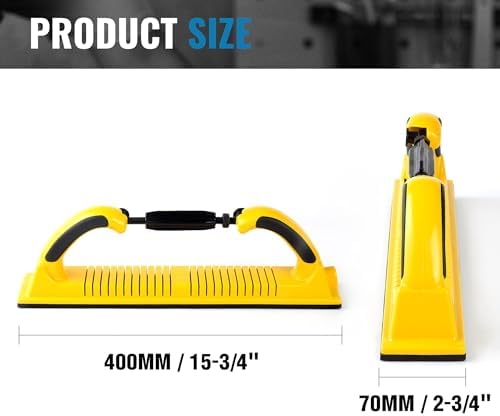 S SATC 2-3/4" x 15-3/4" Adjustable Radius Longboard Flexible Sanding Blocks with Hook & Loop Backing and PSA Sandpaper Conversion Adapter Pad for Sanding Auto Body Woodworking
