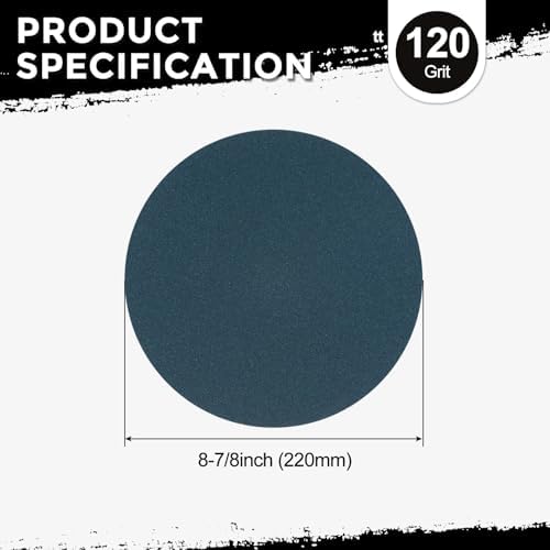 25Pcs Sanding Discs 8-7/8In 120Grit Hook and Loop Sandpapers Blue
