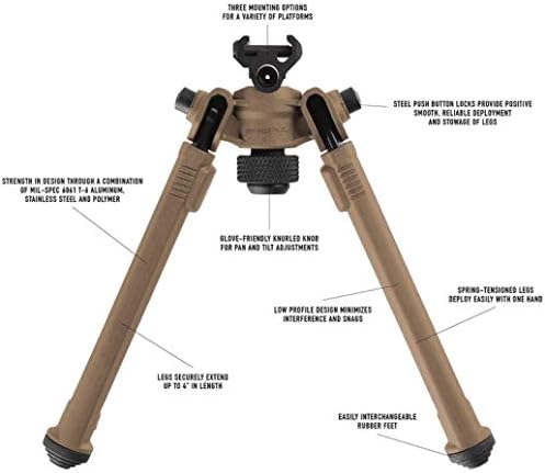 Magpul Rifle Bipod Gun Rest for Hunting and Shooting
