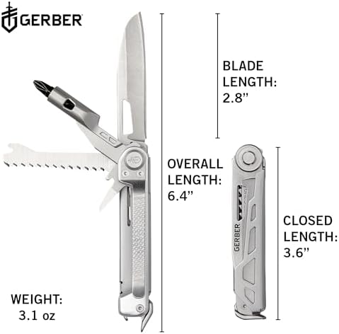 Gerber Armbar Trade EDC Pocket Knife Multitool with Bottle Opener, Silver