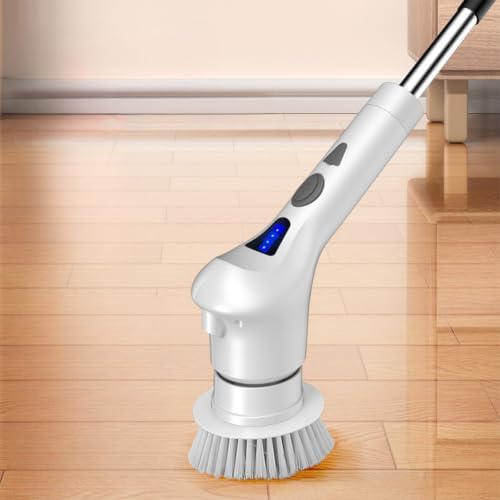Electric Spin Scrubber with 8 Replaceable Brush for Bathroom Car Floor