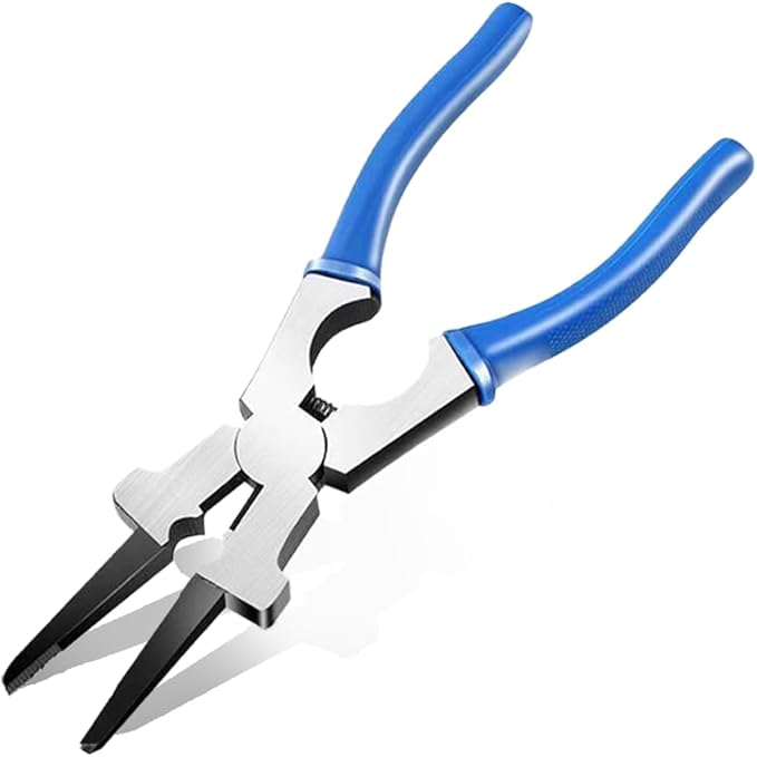 ZIMISI 8"MIG Welding Pliers, Multi-Functional Welding Tool Plier Clip with Anti-Slip Handle, High Carbon Steel Anti-Rust Welder Plier with Long Nose, Fits Scraping, Wire Cutting (Blue)