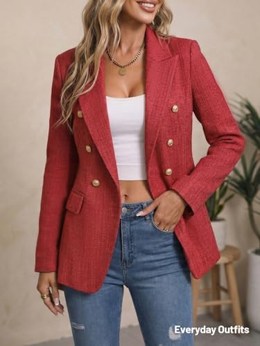 Mina Self 2026 Women's Fall Tweed Blazer Plaid Jacket Business Casual Coat