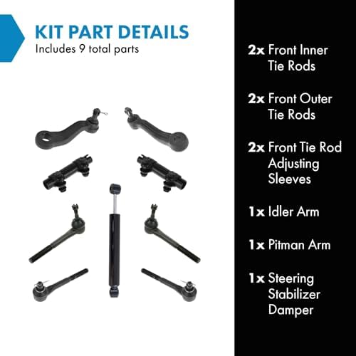 TRQ Front Steering & Suspension Kit Idler Arm Pitman Arm Steering